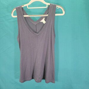 Caslon Womens V-Neck Grey Sleeveless Tank Top XS